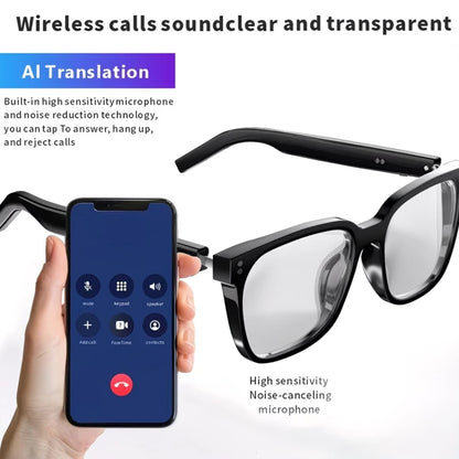 AI Translation Smart Glasses – 100+ Languages, Blue-Light Blocking, Magnetic Clip-On, 360° Stereo