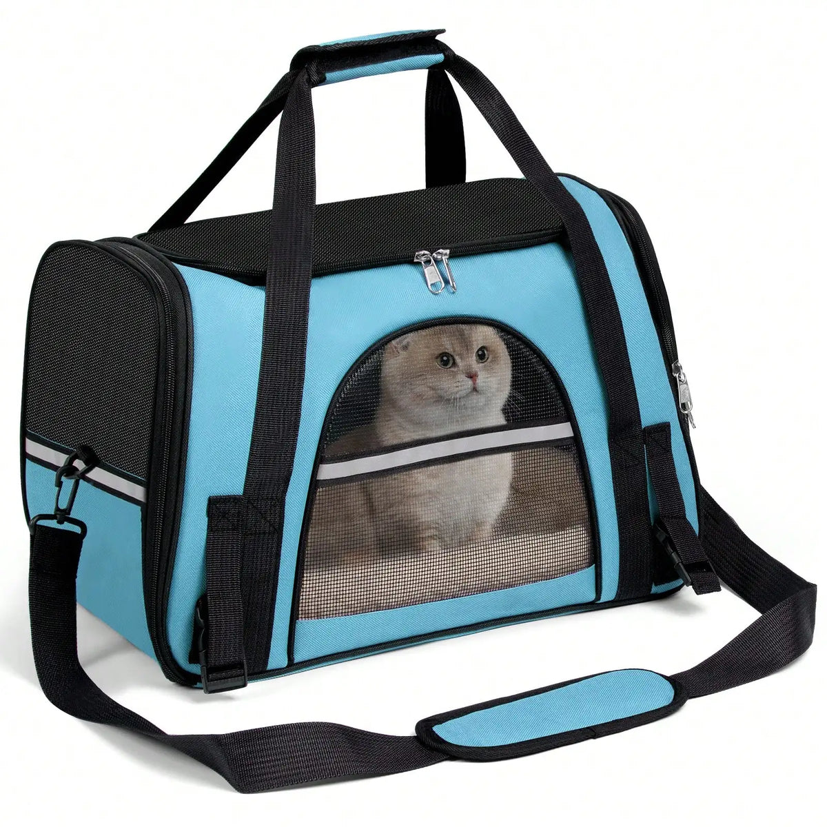 Airline-Approved Foldable Pet Carrier, Anti-Escape Zipper