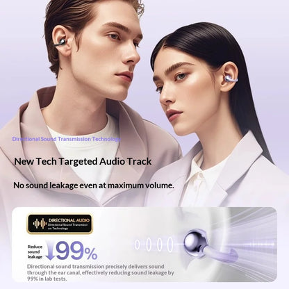 Premium Clip-On Wireless Earbuds – HiFi Sound, 32H Battery, 360° ACS, Touch Control & Mic