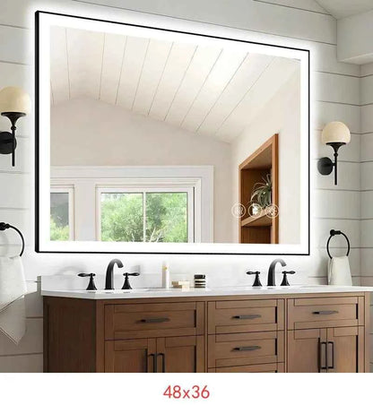72x36 Inch Frameless Smart LED Bathroom Mirror with Touch Control and Anti-Fog Feature