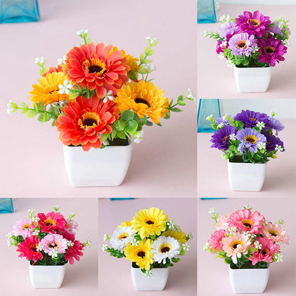 In Pot Artificial Potted Plant Garden Decoration Home Decor Room decoration Fake Plants Outdoor Artificial Flowers High Quality