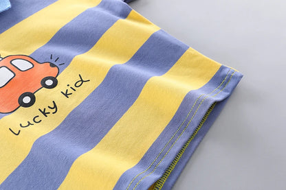 Baby Boys Polo Shirt & Denim Shorts 2-Piece Set
