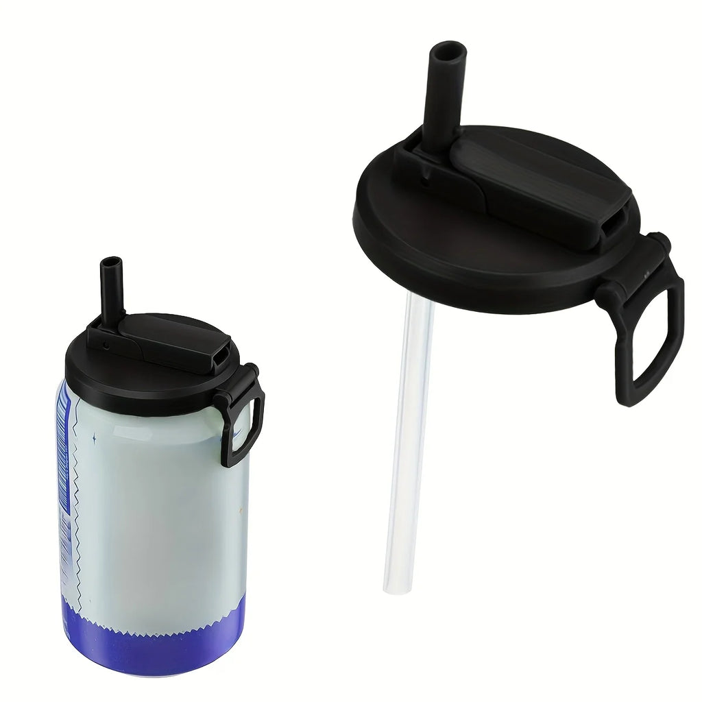 Creative Soda Can Seal Cover Contrasting Color Silicone Soda Lids with Straws Outdoor Picnics Portable Beverage Soda Tank Cover
