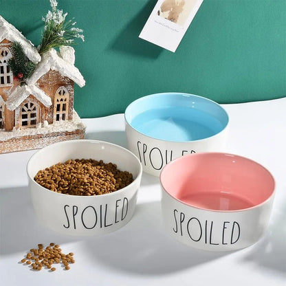 Cute Ceramic Pet Bowl – Non-Slip Dog & Cat Food & Water Feeder