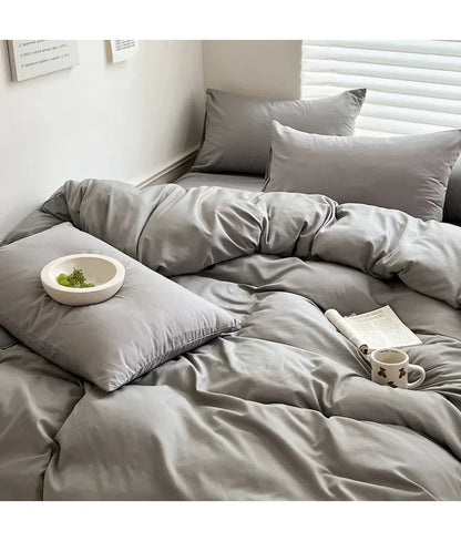 Solid Cotton Bedding Set | Duvet Cover & Sheet