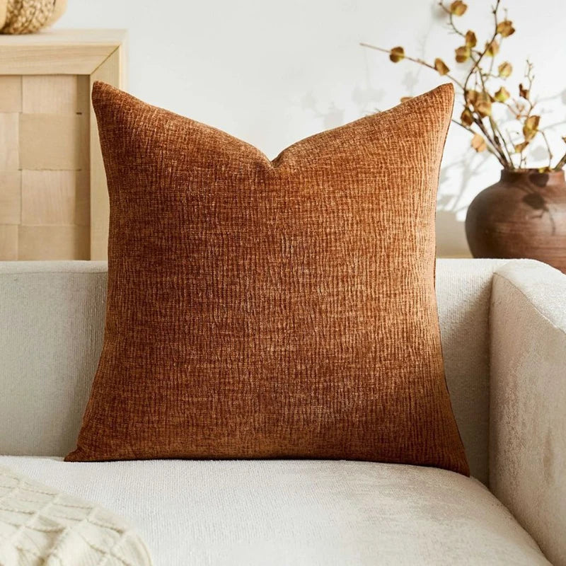 Khaki Chenille Decorative Cushion Cover