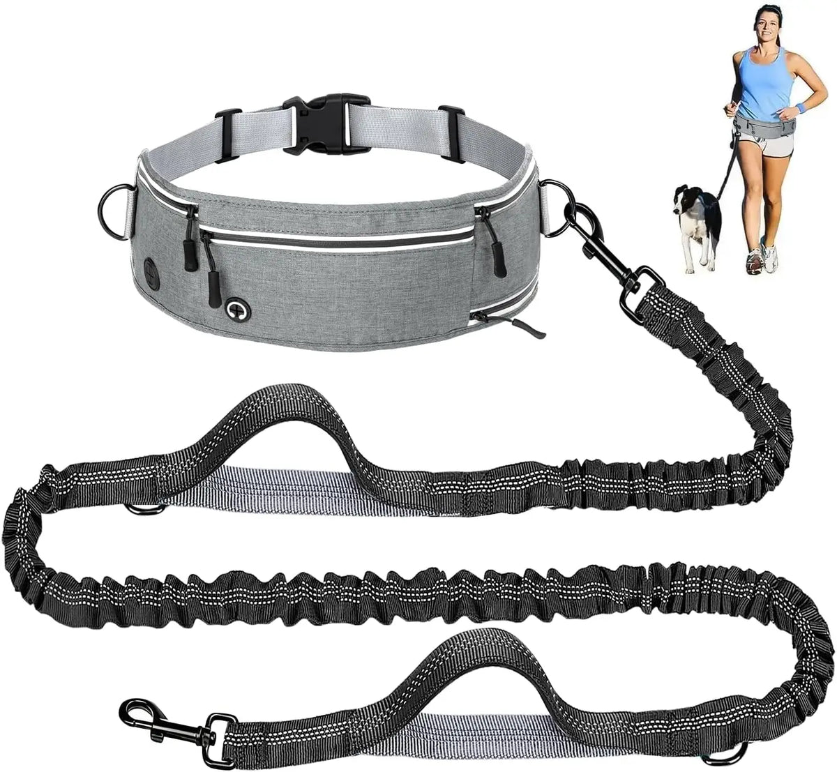 Hands-Free Running Dog Leash, Shock-Absorbing