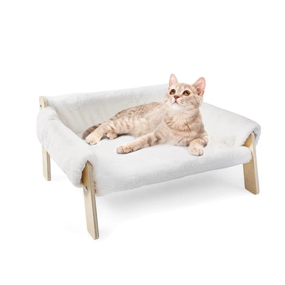 Large Cat Sofa Bed, Raised Design with Wooden Legs