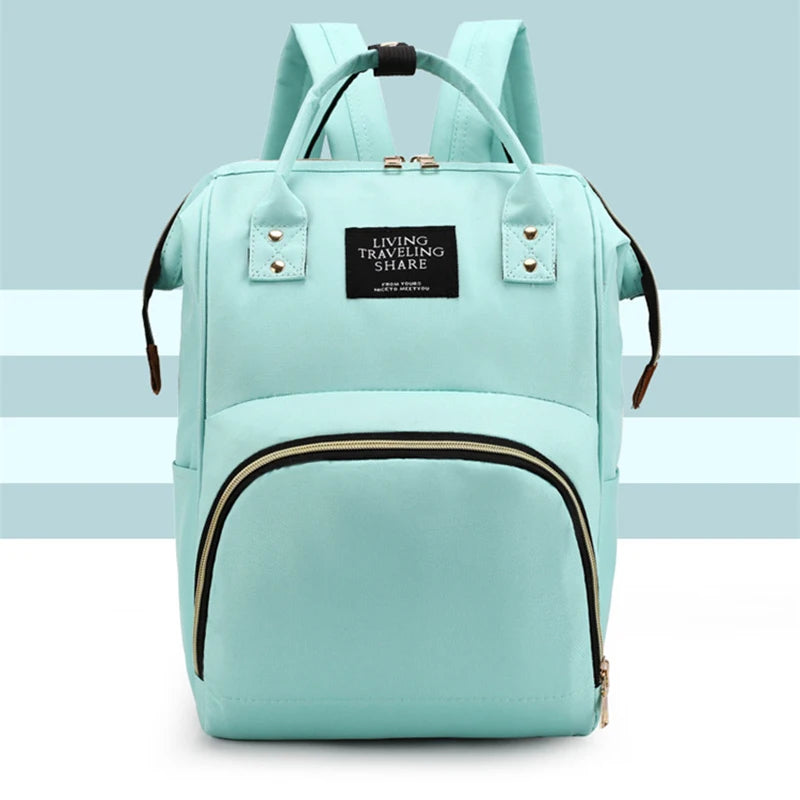Large Capacity Canvas Diaper Bag, Thermal Insulation