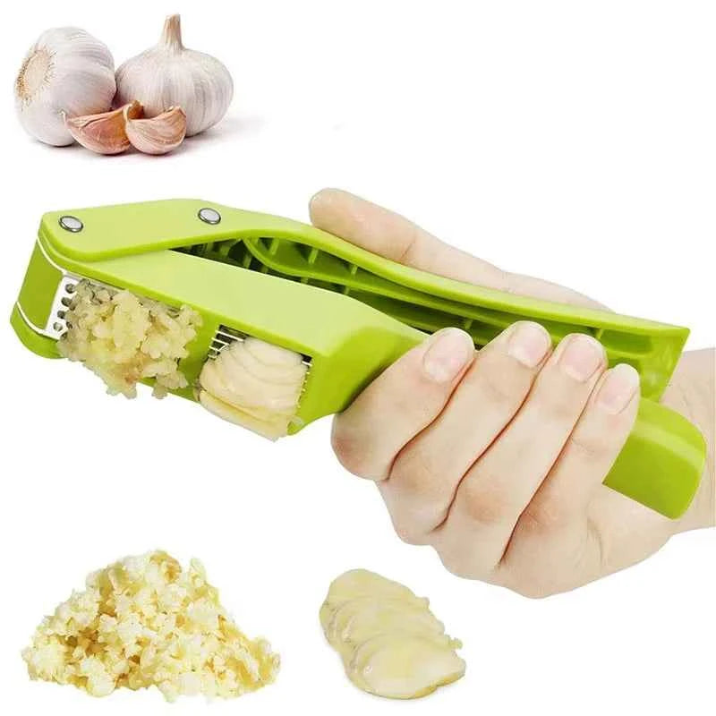Portable Stainless Steel Manual Garlic Press Household Garlic Masher Garlic Puree Press PP Handle Garlic Slicer Kitchen Gadgets
