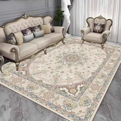 vikama French retro Persian carpet door non-slip mat living room sofa tea table crystal velvet large carpet bedroom bed rug