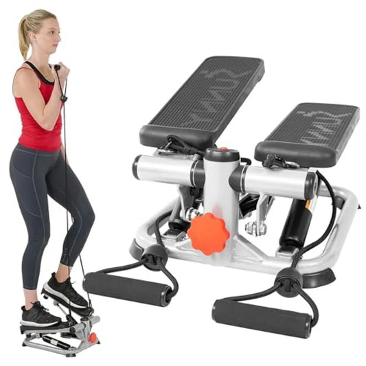 Mini Steppers with Digital Monitor and Resistance Bands, Compact Low-Impact Cardio Machines for Home Workouts