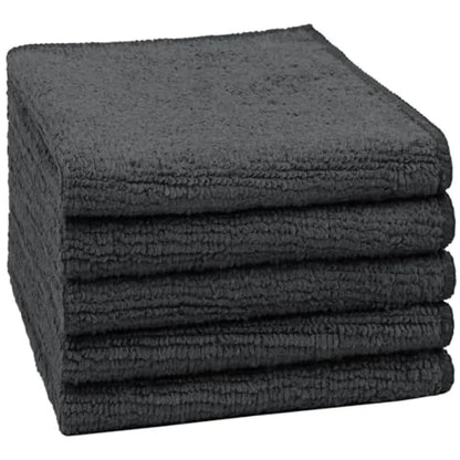 5-Pack Microfiber Face Towels & Washcloths — Bathroom, Hotel & Spa