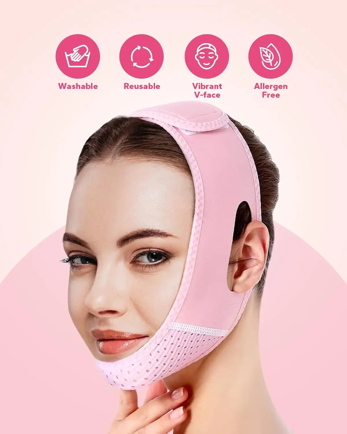 Reusable V-Shape Facial Support Strap