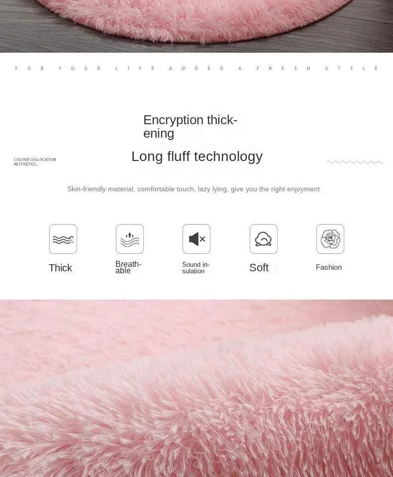 VIKAMA Nordic ins thickened long hair tie-dyed silk hair carpet Modern simple oval bedroom bed rug, living room sofa rug