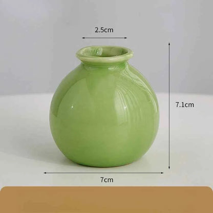 Creative Mini Vase with Highend Floral Arrangement Japanese Retro Ceramic Ornament Desktop Decoration