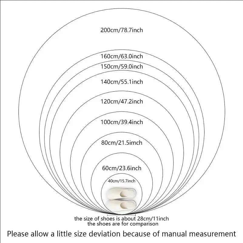 VIKAMA Ins White Round Carpet, Furry Floor Mat, Living Room, Home Blanket, Bedroom, Indoor Room, Plush Home Decoration Carpet