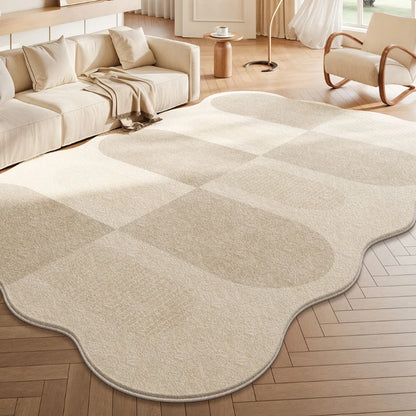 Cream Style Bedroom Decor Large Carpet Thick Plush Study Floor Mat Home Fluffy Soft Rug Irregular Shape Carpets for Living Room