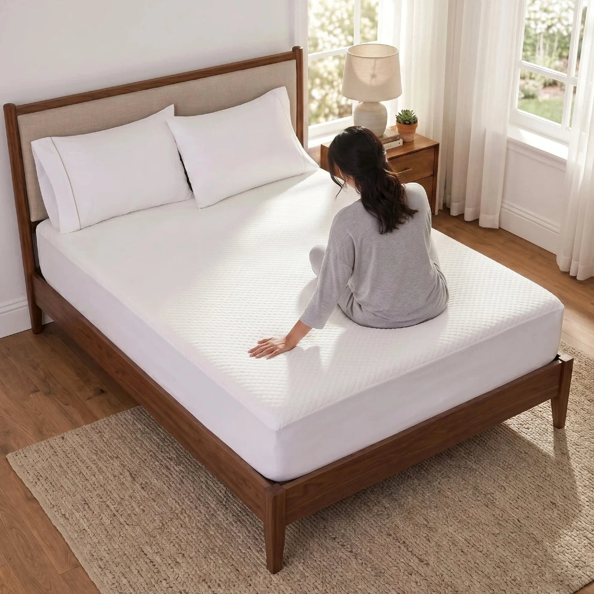 Waterproof Fitted Sheet, 15-Inch Deep Pocket, Elastic