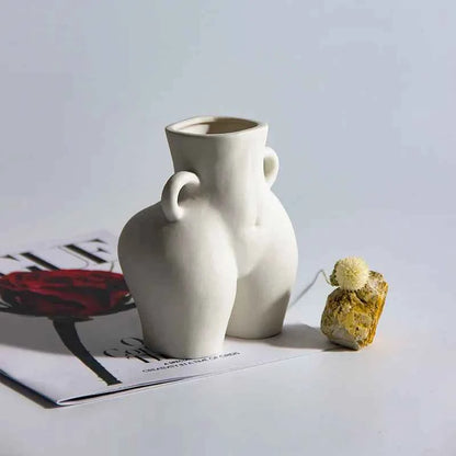 Body shape creative ceramic butt vase dried flower arrangement simple modern art home decoration