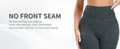 2-Pack Women’s High Waist Butt Lifting Seamless Yoga Leggings