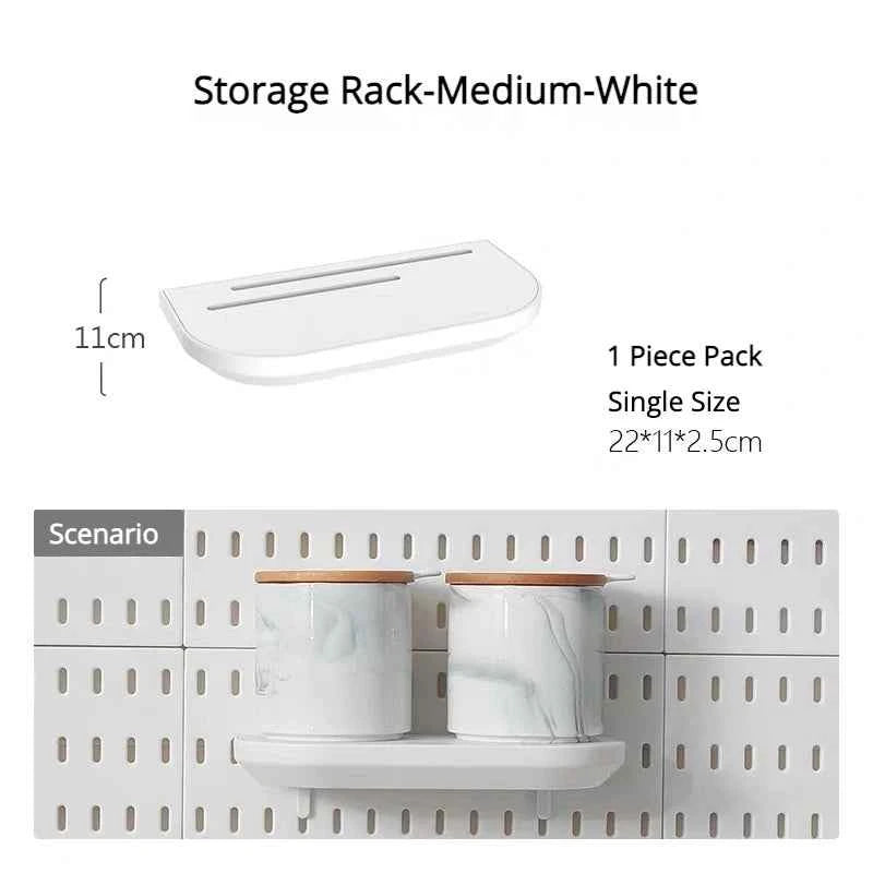 New DIY Pegboard Accessories Hanging Shelf Storage Hooks Wall Organizer No Punching Crafts Organization For Garage Kitchen Room