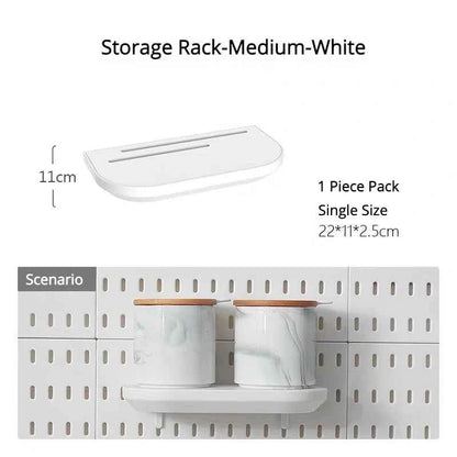 New DIY Pegboard Accessories Hanging Shelf Storage Hooks Wall Organizer No Punching Crafts Organization For Garage Kitchen Room