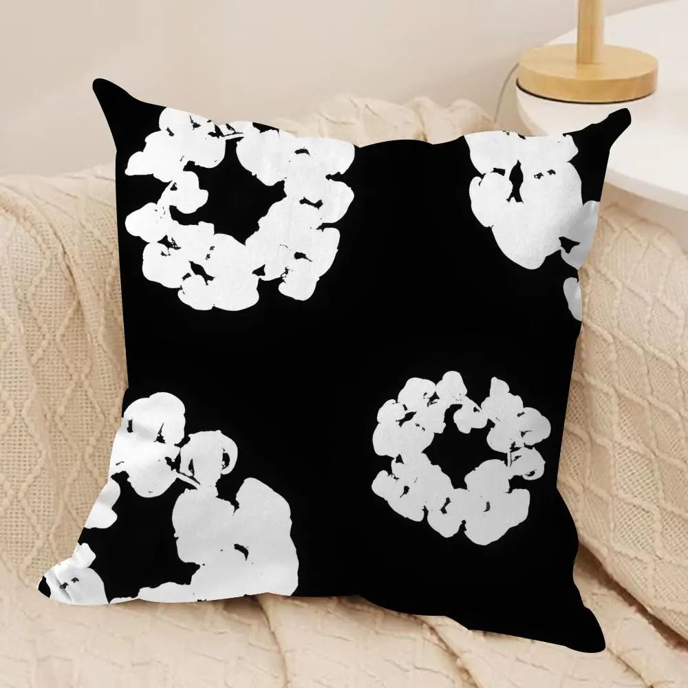 Denim Tear Print Double-Sided Plush Cushion Cover