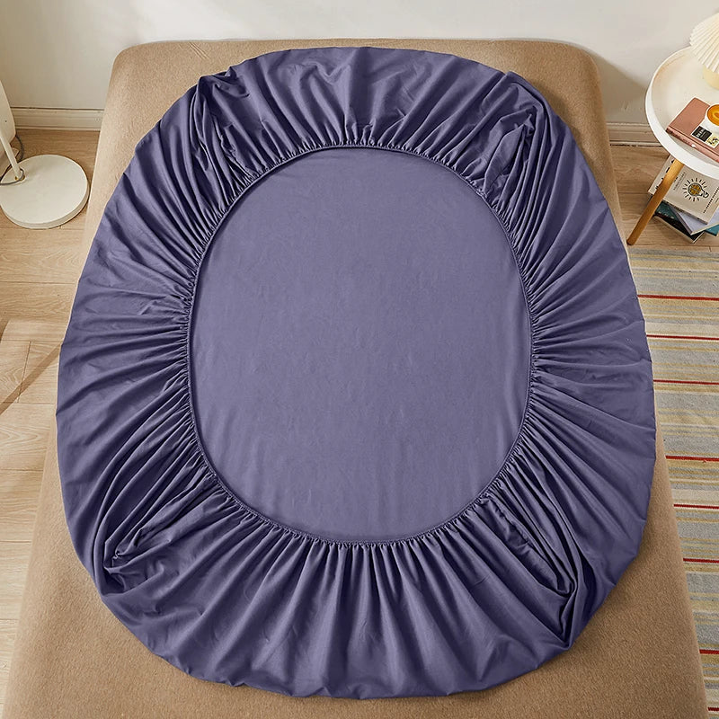Cotton Fitted Bed Sheet with Elastic | Solid Colors