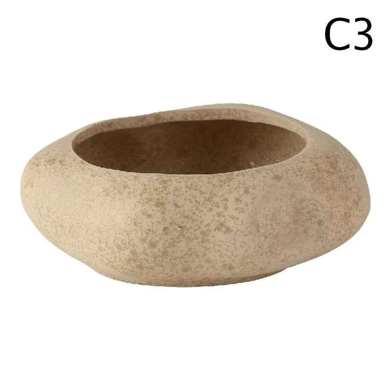 Creative Lotus Seedpod Ceramic Vase Zen Tea Table Desktop Japanese Ikebana Flower Arrangement Utensils Ceramic Stone Sand Decor