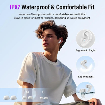 Smart Display Wireless Earbuds — 45dB ANC, Bluetooth 5.4, 48H Battery, IPX7