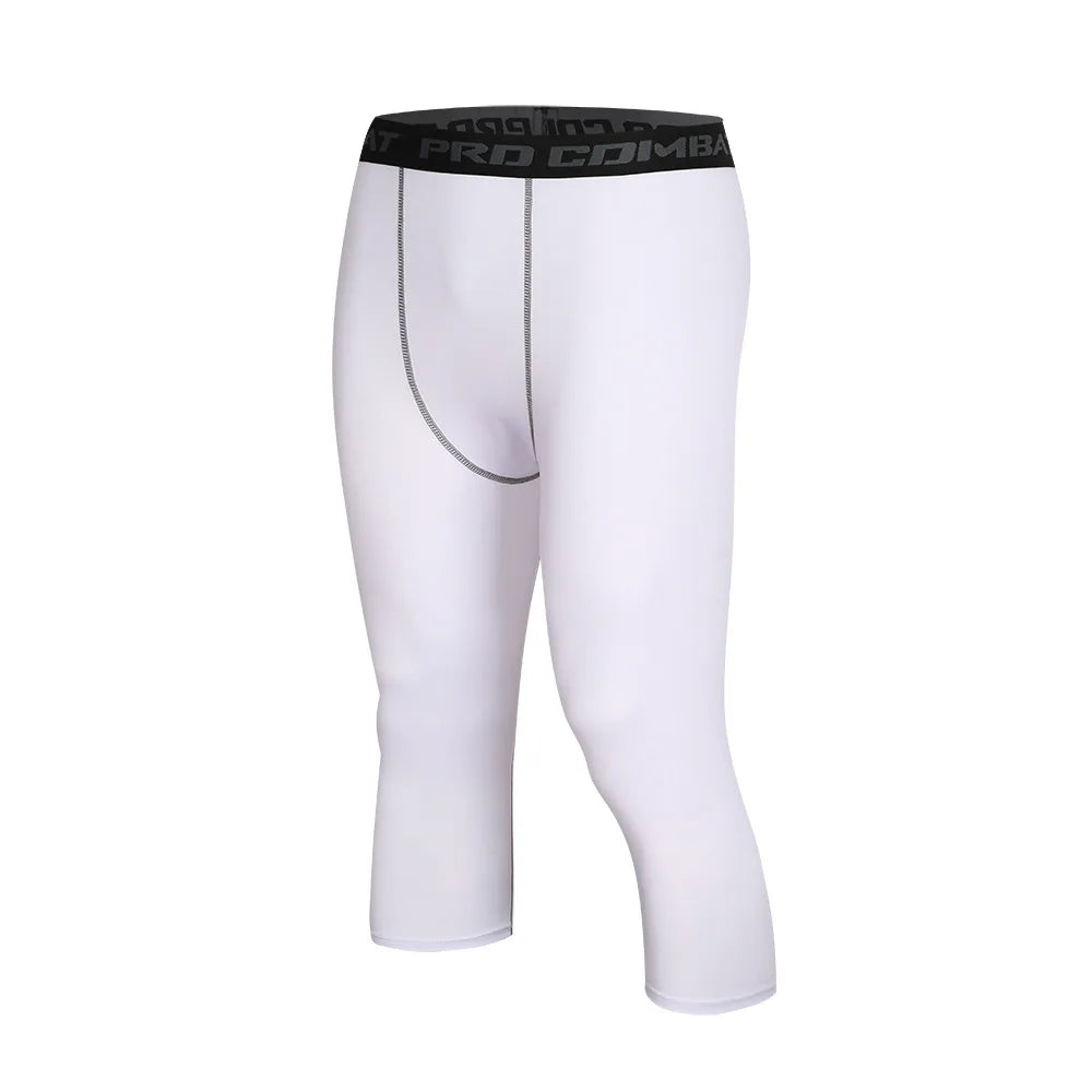 Men's Sports Leggings, Bottoming Shorts, Quick-drying Stretch Fitness, Running, Track and Field, Basketball Training, Compressio