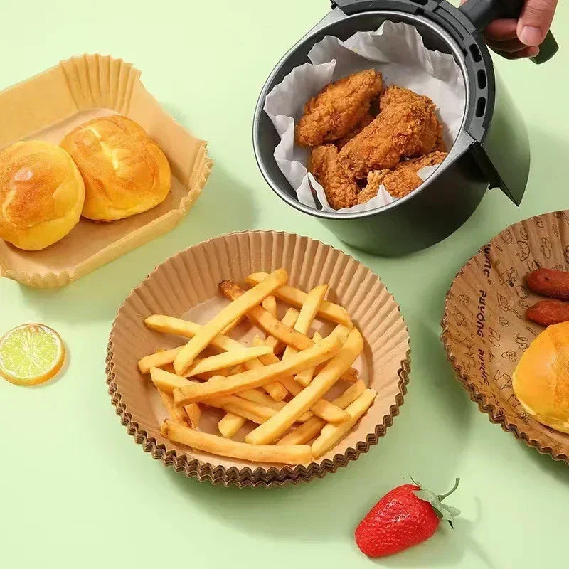 Disposable Air Fryer Liners, Square & Round Non-Stick Baking Paper