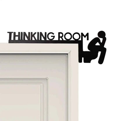 Funny Letter Door Topper Decor Bathroom Thinking Room Wood Toilet Door Sign Unique Thinking Room Home Wall Ornaments Creative