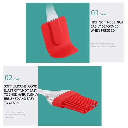 3Pcs Non-Stick Silicone Cream Scraper Bread Cake Butter Spatula Mixer Oil Brush With PP Handle Cake Spatula Kitchen Baking Tool