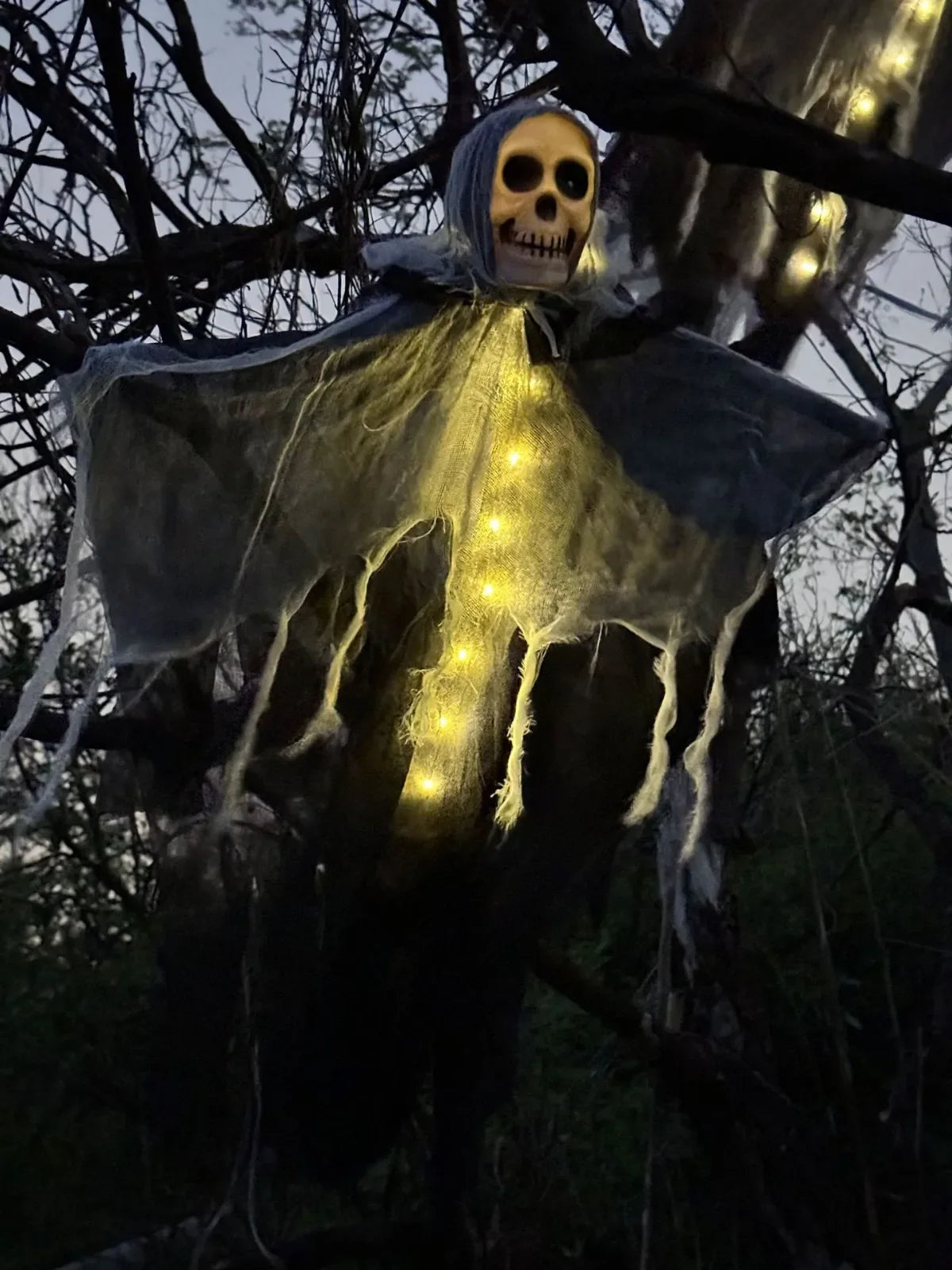 Halloween Hanging Ghost Decorations Skull Scary Gauze Fabric for Haunted House Porch Scary Props Terror Party Hanging Ornaments