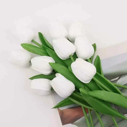 1/5/10/15PCS Tulips Artificial Flowers Real Touch Flowers Tulip Bouquet Decor Fake Tulips Flower for Home Wedding Decorations