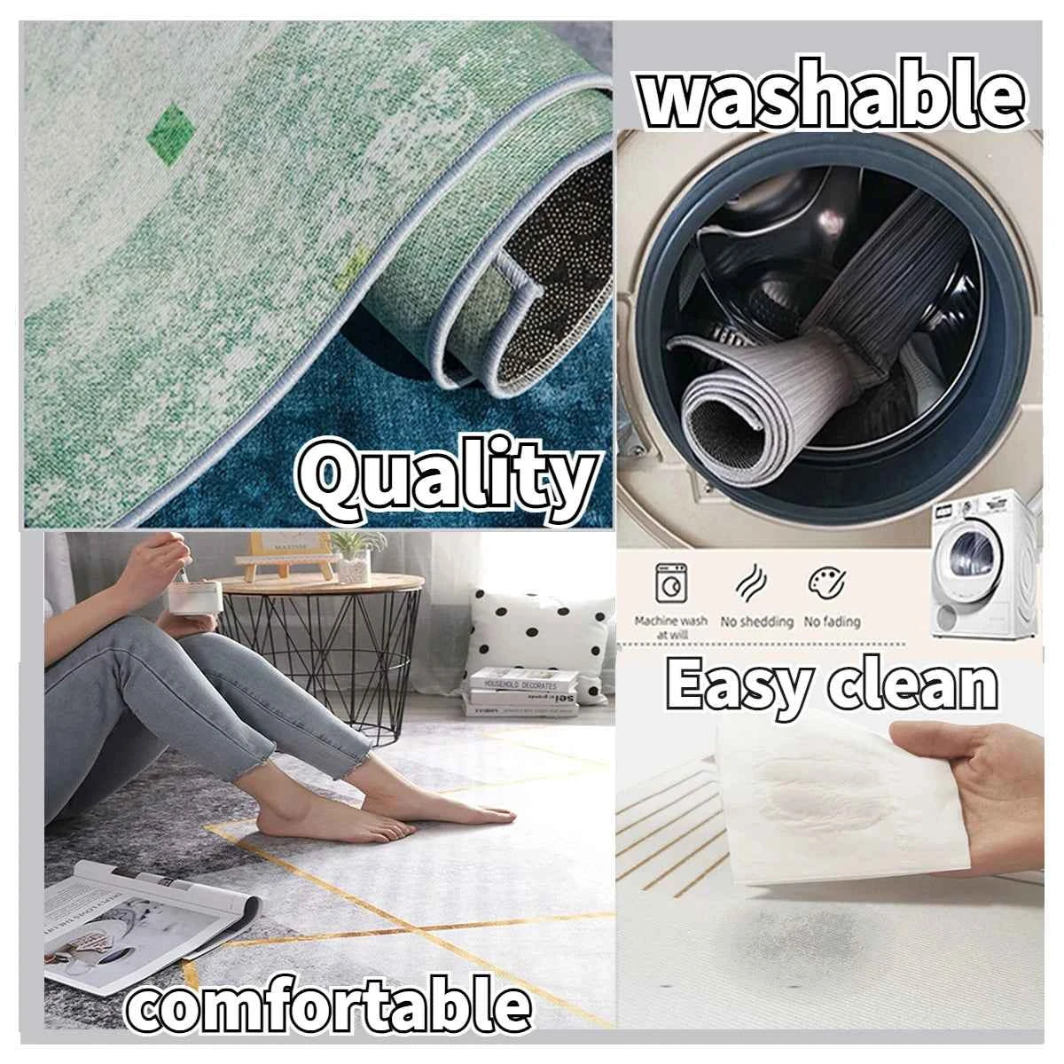 Persian Style Carpet for Living Room Home Decoration Retro Lounge Rug Soft Bedroom Carpet Non-slip Bedside Mats Washable 200x300