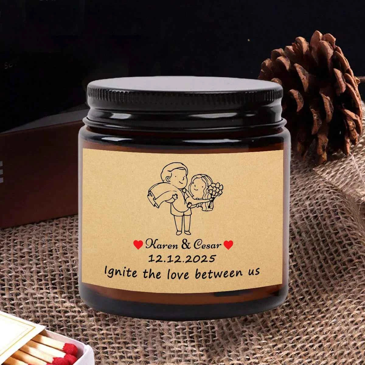 2.4-ounce custom souvenir personalized scented candles, an excellent gift for birthday parties and weddings.