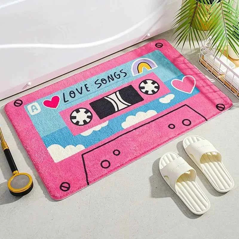 Cassette Music Tape Doormats Retro Classic Bath Mat Home Rug Non-Slip Carpet Bedroom Toilet Bathroom Kitchen Mats For Floor