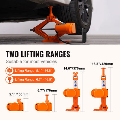 Electric Car Jack 3T Scissor Jack with Electric Impact Wrench 12V for SUV Truck Tire Change with Double Saddle