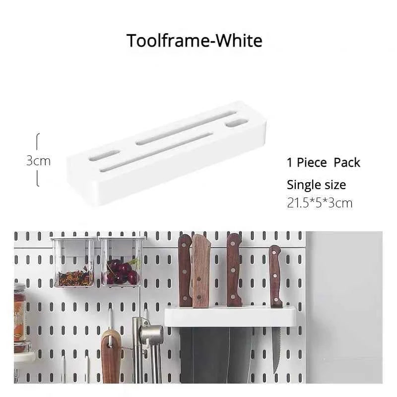 New DIY Pegboard Accessories Hanging Shelf Storage Hooks Wall Organizer No Punching Crafts Organization For Garage Kitchen Room