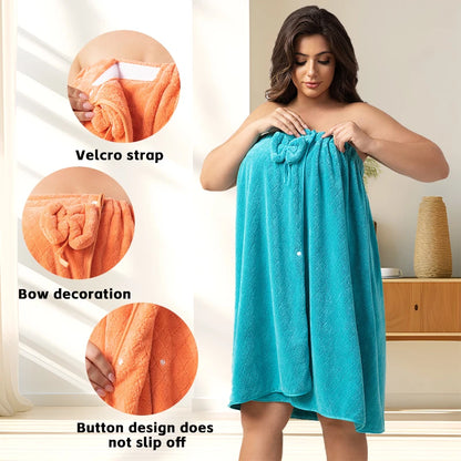 Wearable Bath Towel Set with Shower Cap — Home, Sauna & Spa