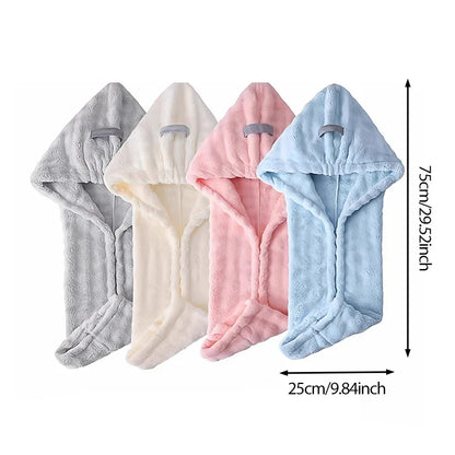 1PC Microfiber Quick Dry Hair Wrap Bonnet Super Absorbent Soft Hair Towel