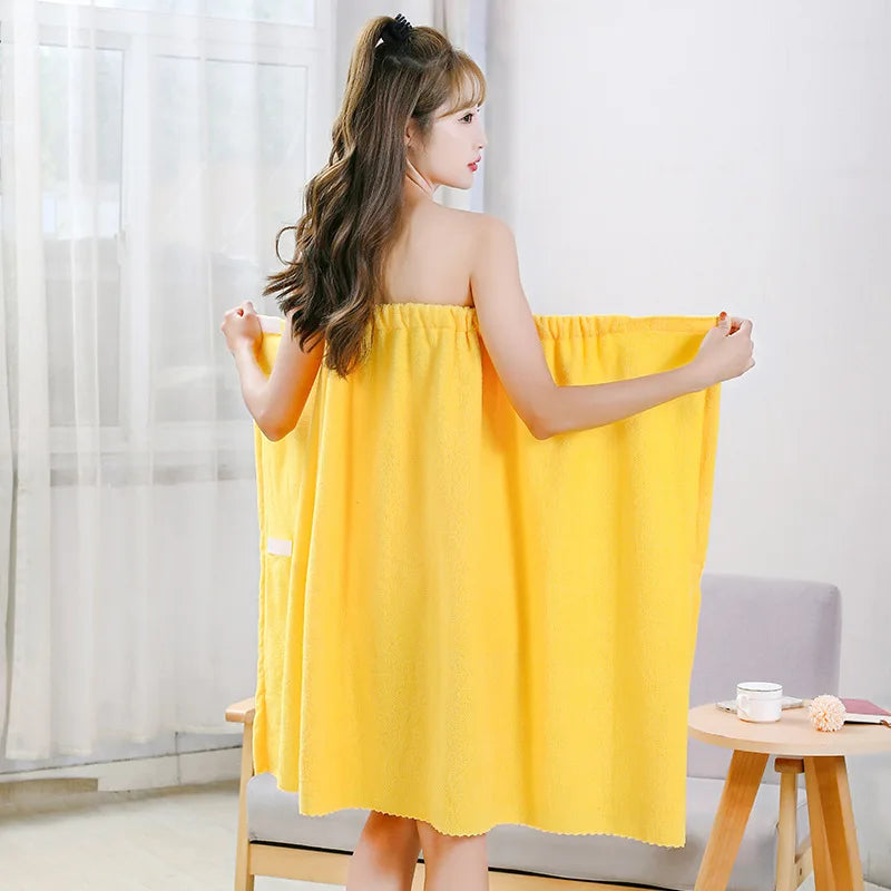 Womens Bath Towels Girls Wearable 135x80cm Fast Drying Bathing Beach Spa