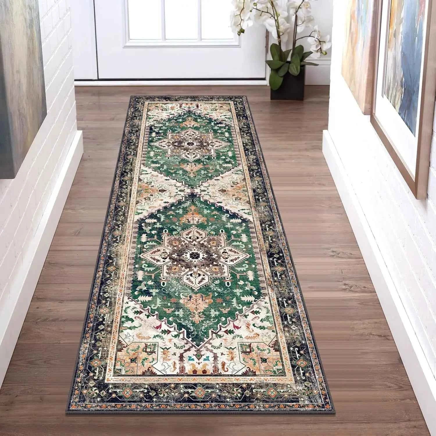 VIKAMA Hallway Runner Rugs Non Slip Machine Washable Carpet for Kitchen Entryway Living Bedroom Laundry Room Home Decoration