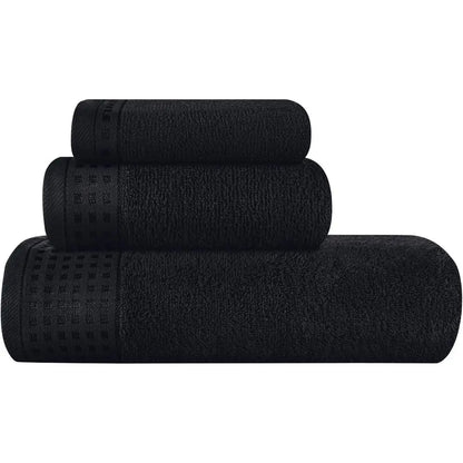 3 Pack Cotton Towel Set: Bath 28x55, Hand 16x24, Washcloth 12x12 - Daily