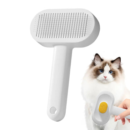 Self-Cleaning Slicker Brush, One-Button Hair Release