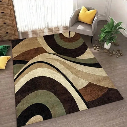 Nordic Abstract Geometric Area Rug – Non-Slip Washable Modern Floor Mat for Living Room & Bedroom