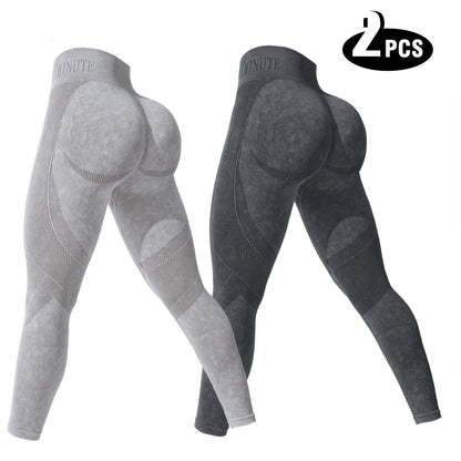 2-Pack Women’s High Waist Butt Lifting Seamless Yoga Leggings